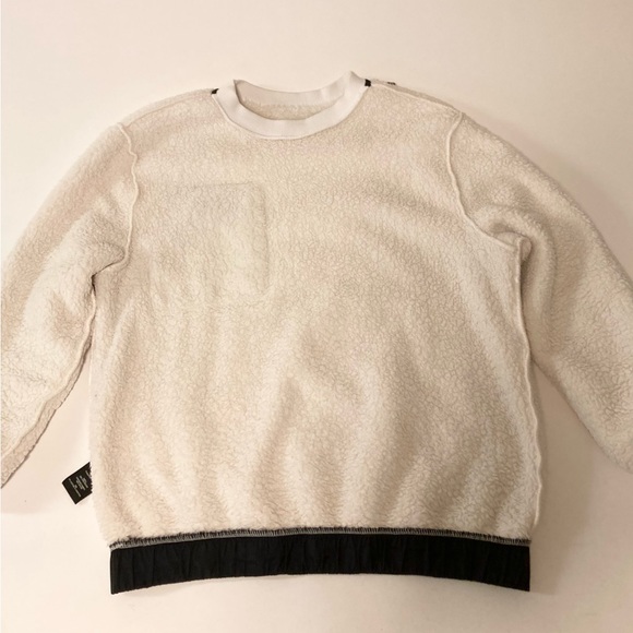 UGG Oatmeal Black Polyester Nylon Faux Fur Oversized Sweater Pullover size S - Picture 13 of 15